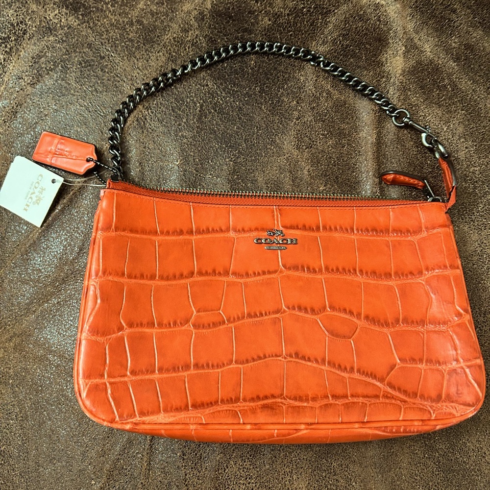 Genuine Coach NWT Emb Croc limited edition Orange - priced to go.